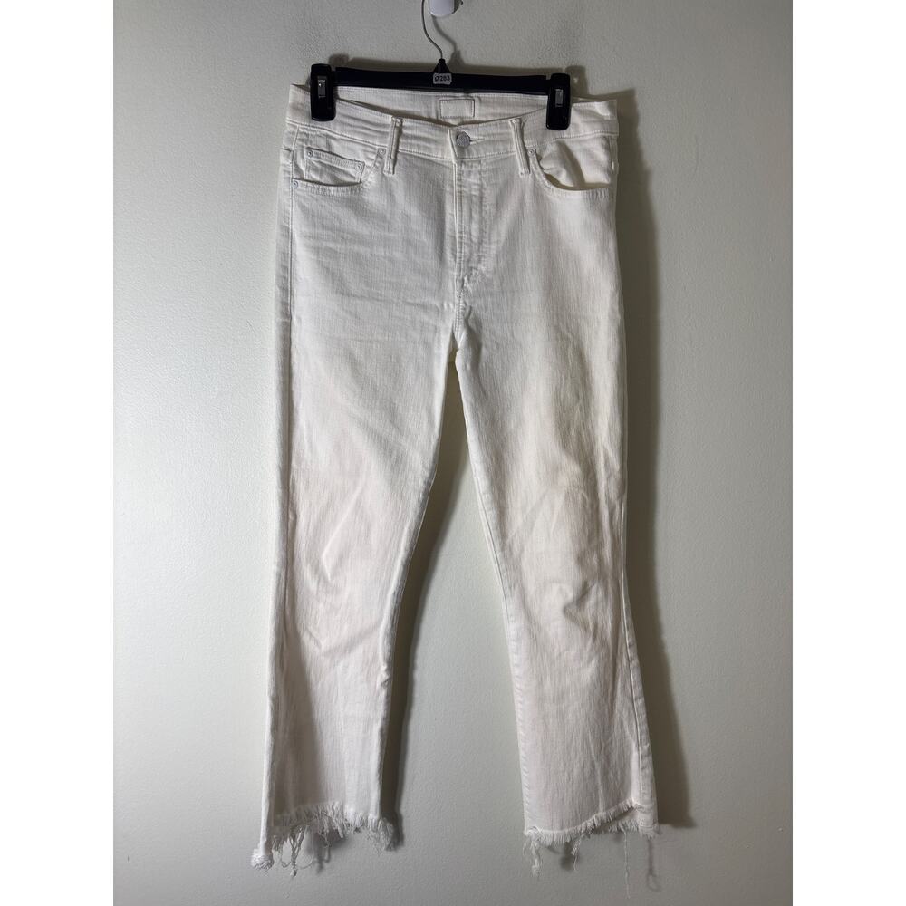 MOTHER White Straight Leg Jeans